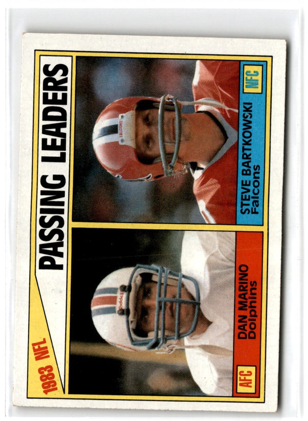 1984 Topps 1983 Passing Leaders - Dan Marino/Steve Bartkowski #202