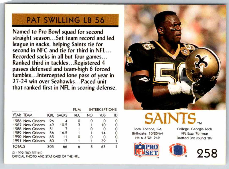 1992 Proset Pat Swilling