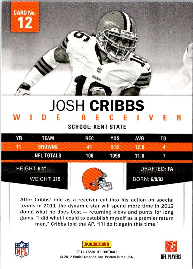 2012 Panini Absolute Josh Cribbs