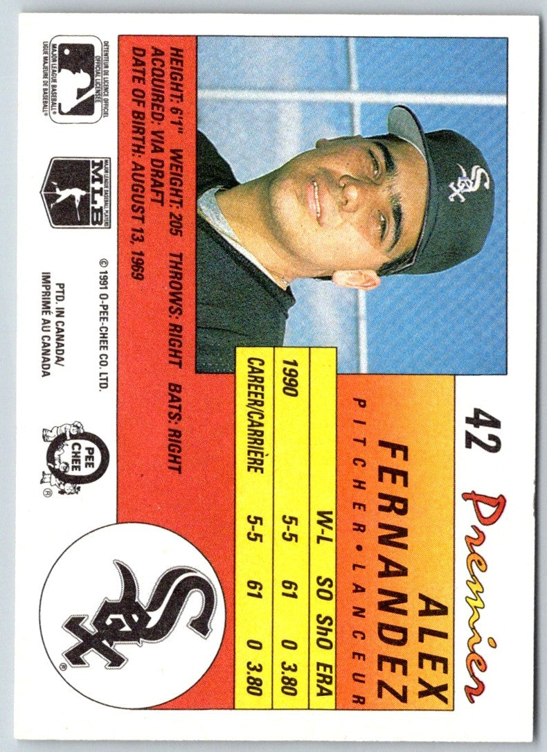 1991 O-Pee-Chee Premier Alex Fernandez