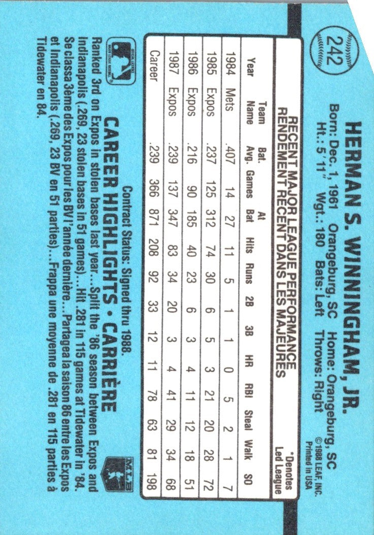 1988 Leaf Herm Winningham