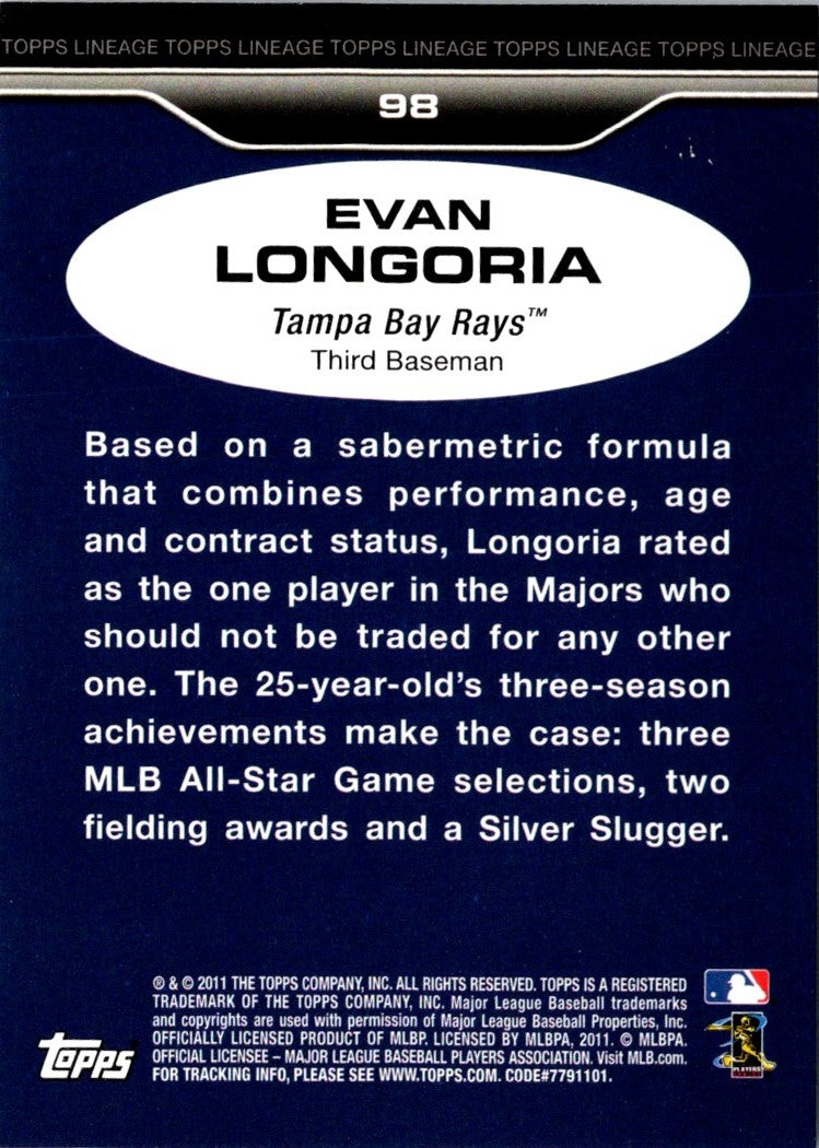 2011 Topps Lineage Evan Longoria