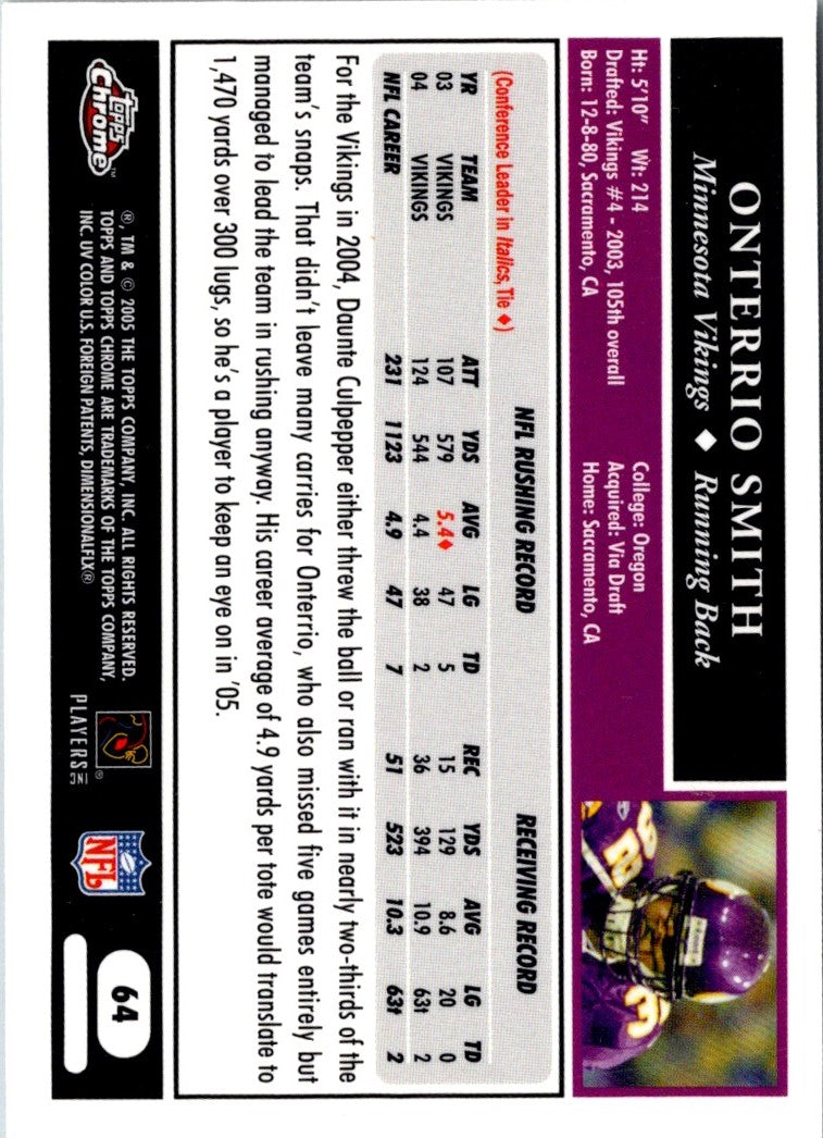 2005 Topps Chrome Onterrio Smith