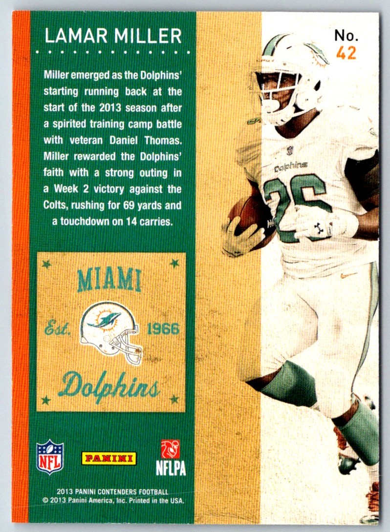 2013 Panini Contenders Lamar Miller