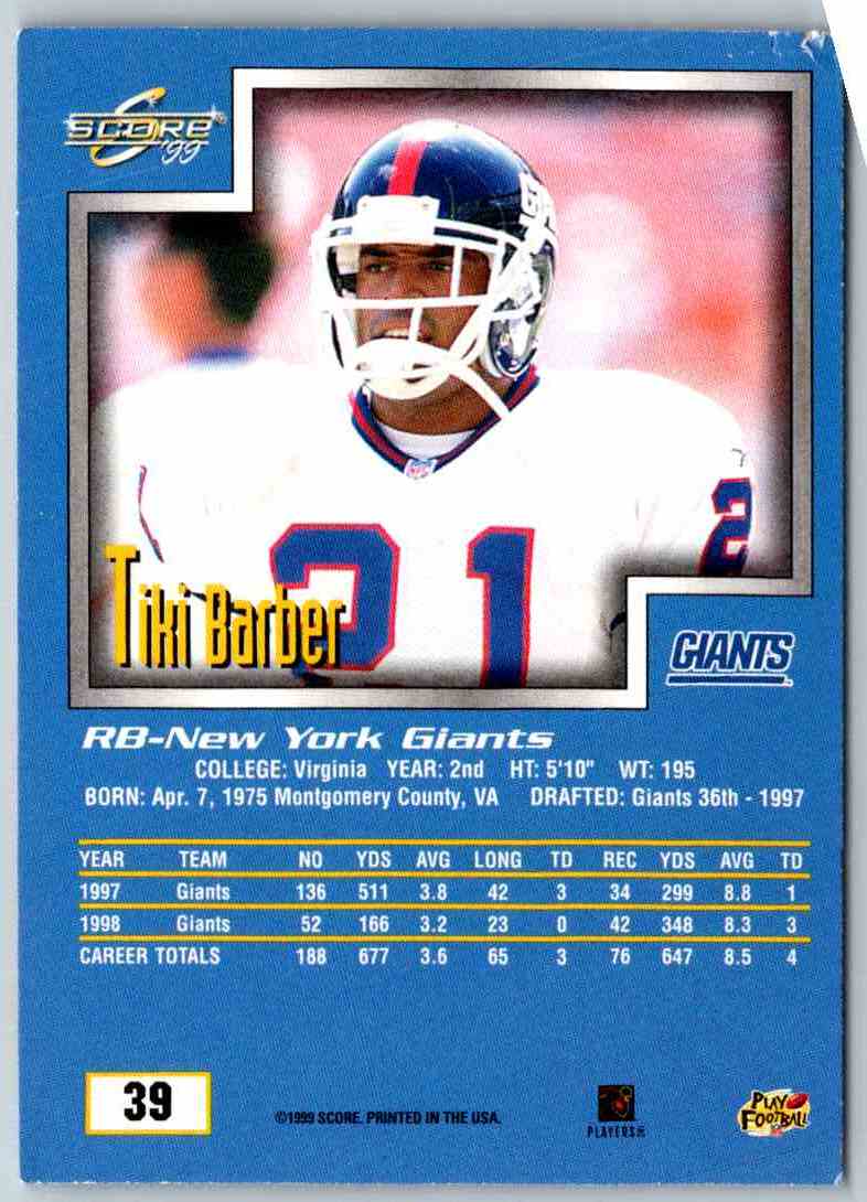 1999 Score Tiki Barber