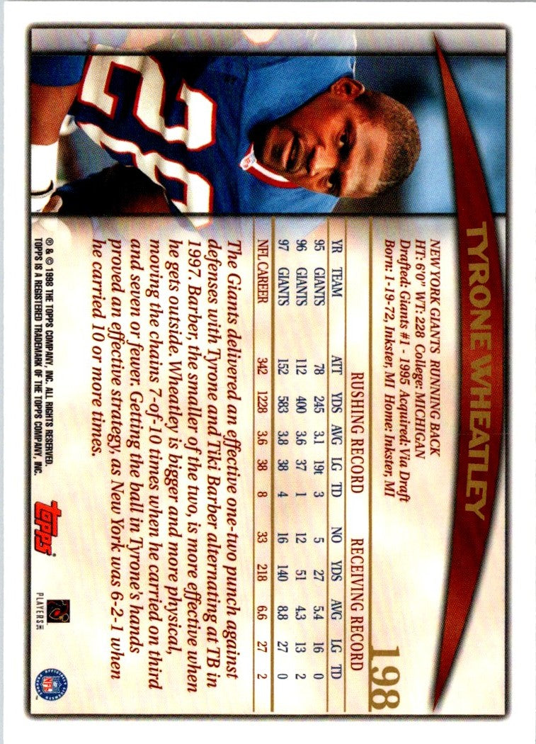 1998 Topps Tyrone Wheatley