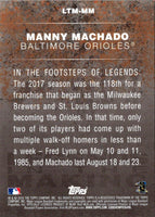 2018 Topps Legends in the Making Manny Machado #LTM-MM