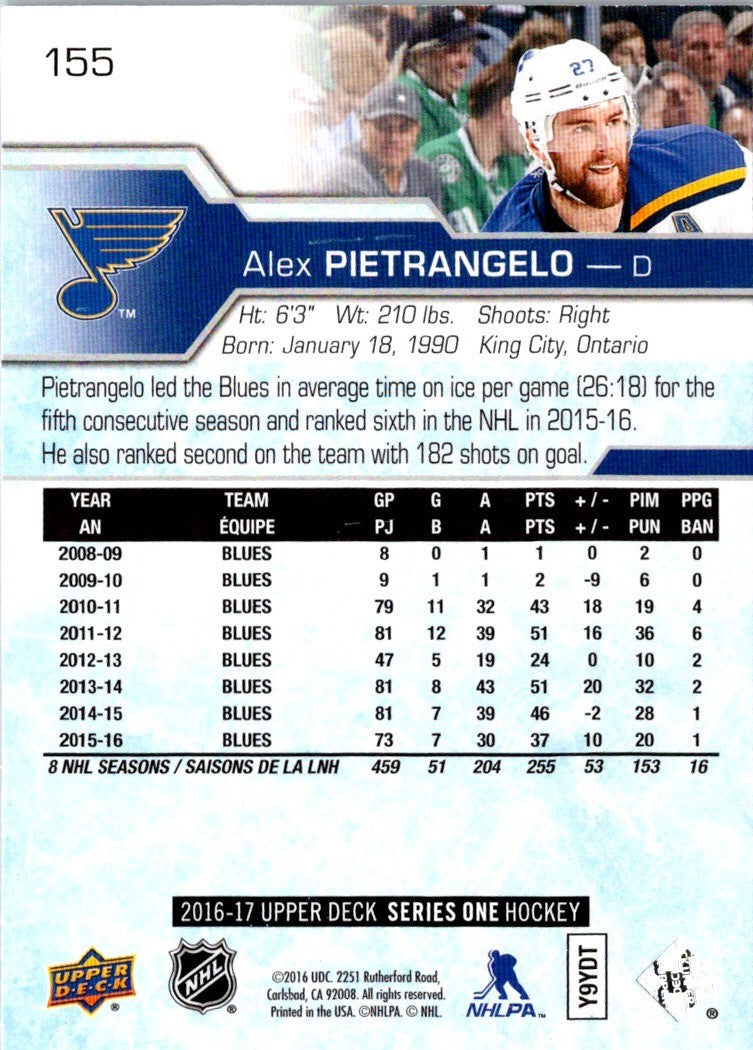 2016 Upper Deck Alex Pietrangelo