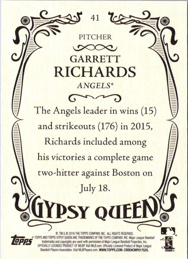 2016 Topps Gypsy Queen Garrett Richards