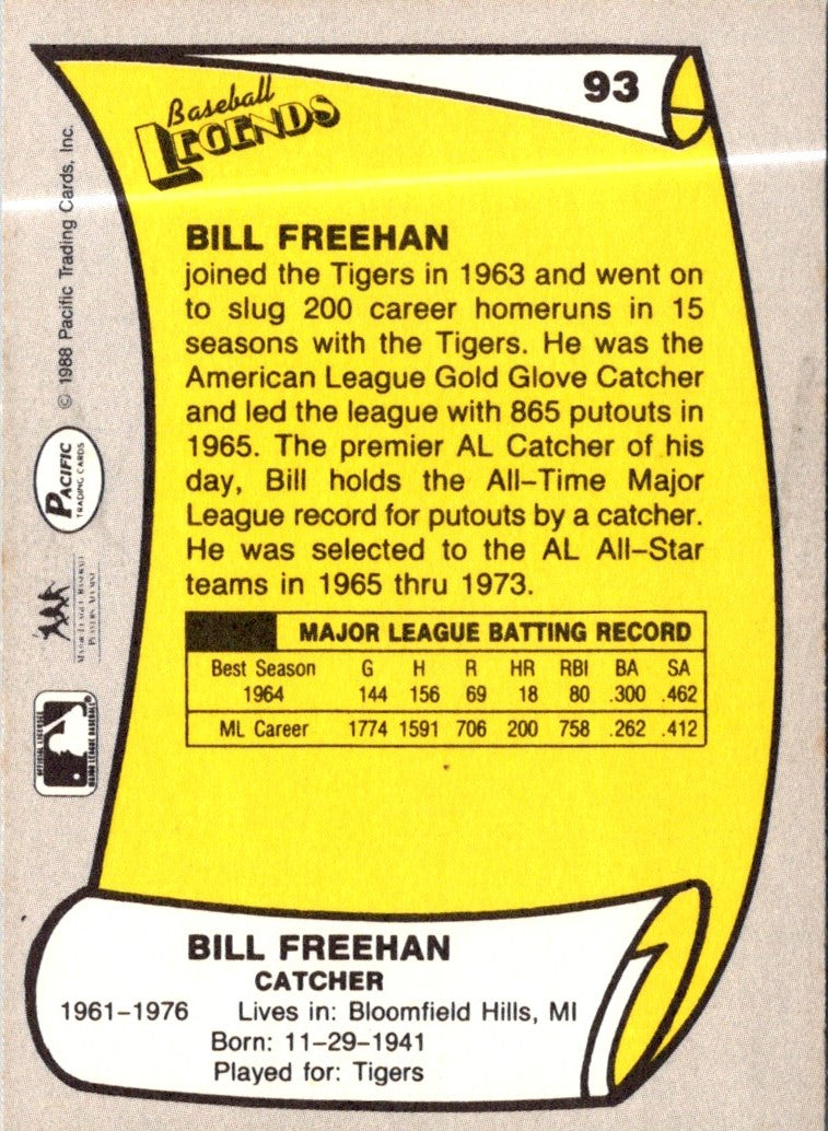 1988 Pacific Legends I Bill Freehan