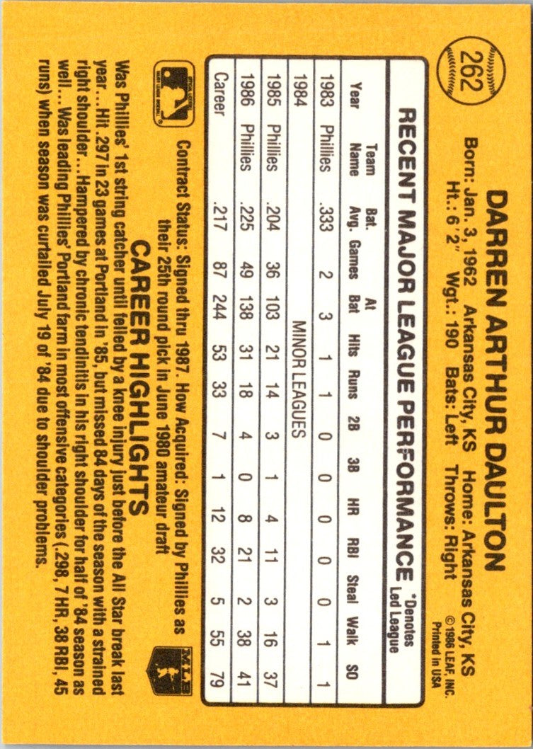 1987 Donruss Darren Daulton