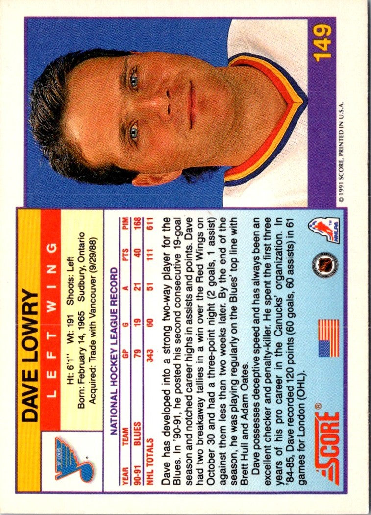 1991 Score American Dave Lowry