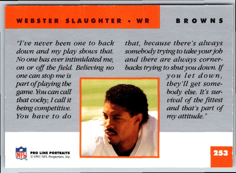 1991 Pro Line Portraits Webster Slaughter