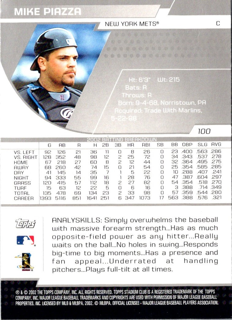 2002 Stadium Club Mike Piazza
