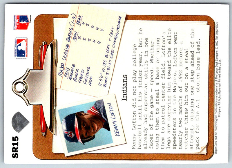 1992 Upper Deck Scouting Report Kenny Lofton