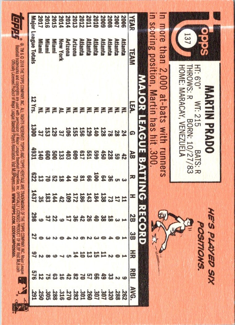 2018 Topps Heritage Martin Prado
