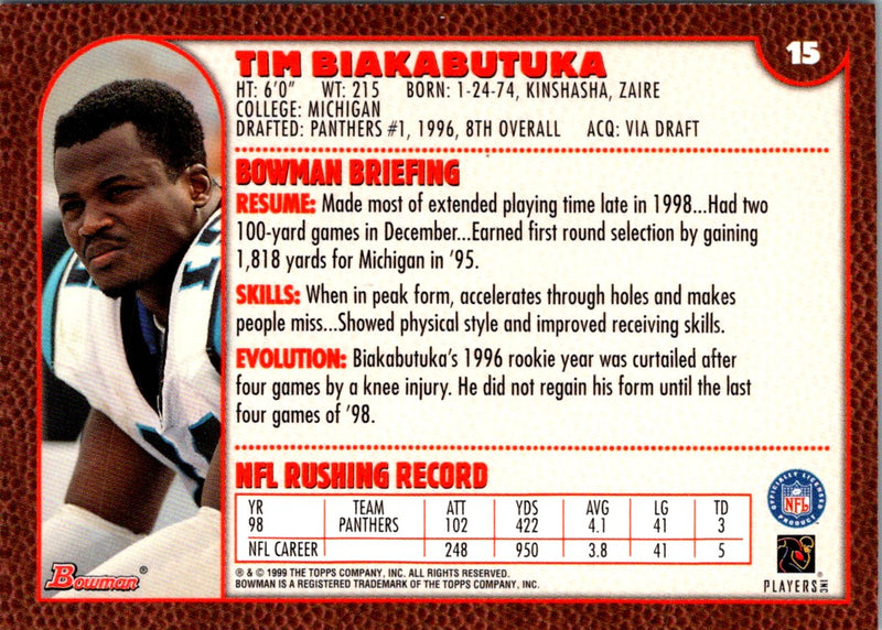 1999 Bowman Tim Biakabutuka