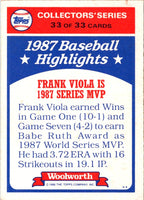 1988 Topps Woolworth Baseball Highlights Frank Viola #33