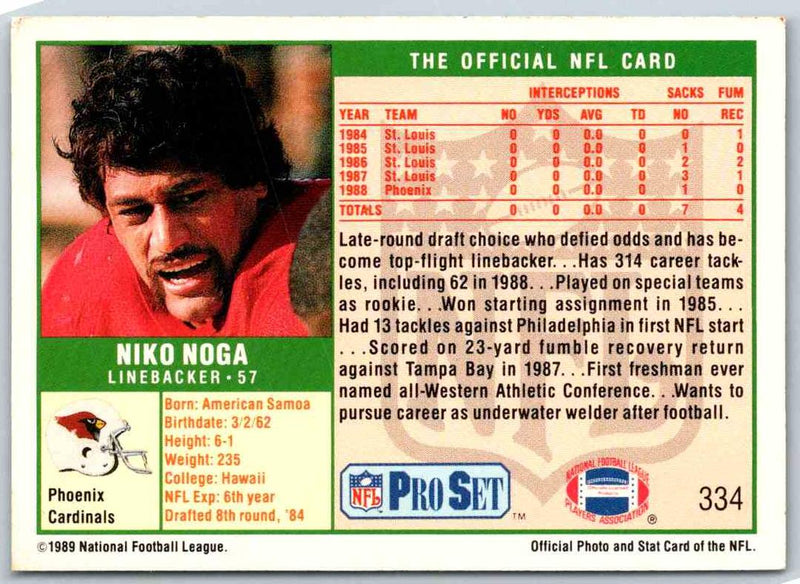 1989 NFL Proset Niko Noga