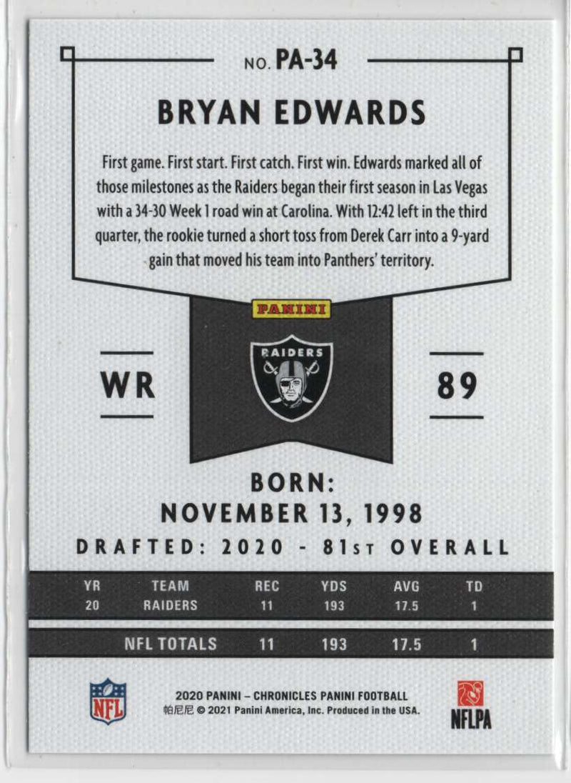 2020 Panini Chronicles Bryan Edwards