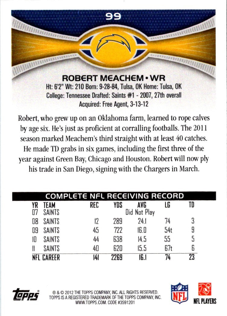 2012 Topps Robert Meachem