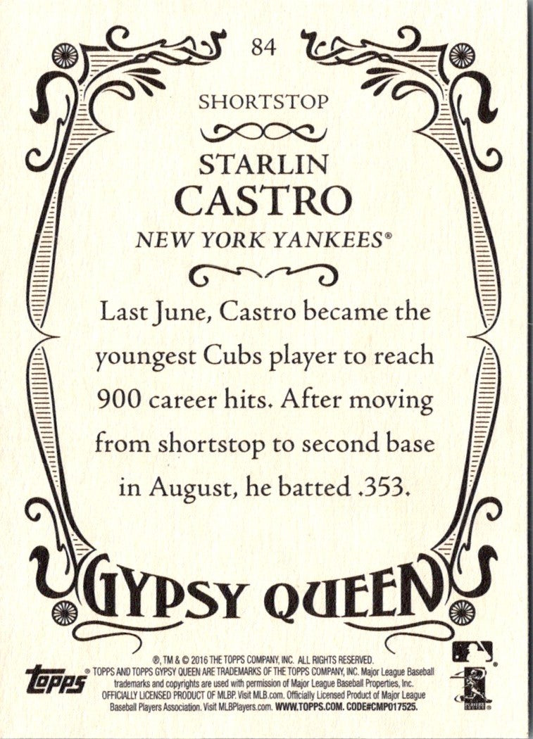 2016 Topps Gypsy Queen Starlin Castro