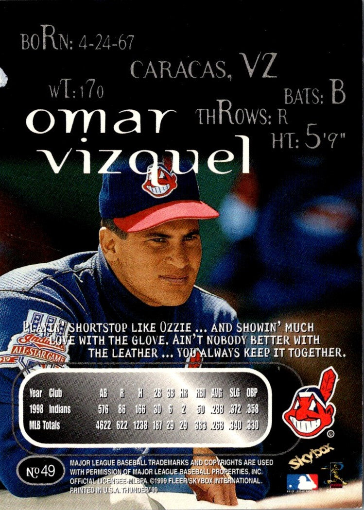 1999 SkyBox Thunder Omar Vizquel