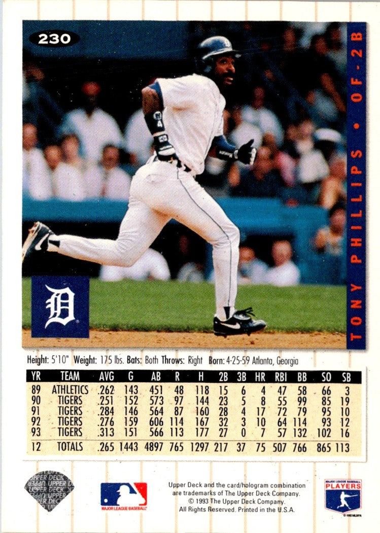 1994 Collector's Choice Silver Signature Tony Phillips