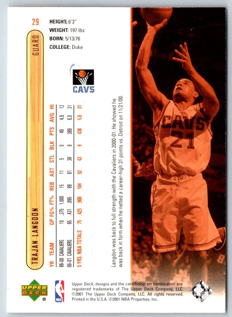 2001 Upper Deck Trajan Langdon