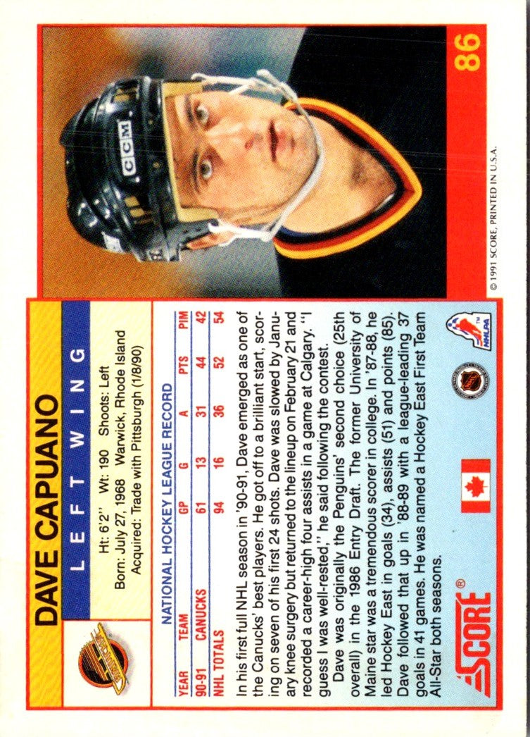 1991 Score Dave Capuano