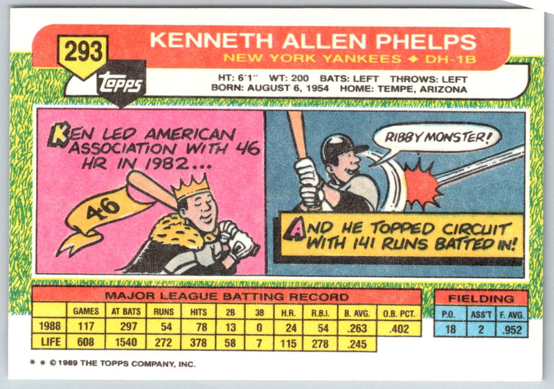 1989 Topps Big Ken Phelps