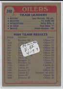 1985 Topps Oilers Team Leaders