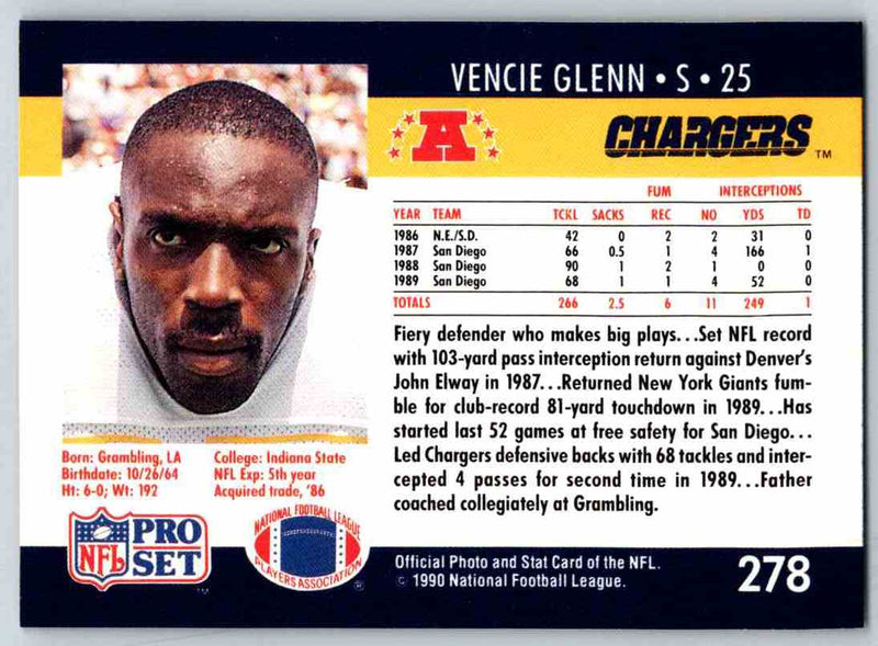1990 Pro Set Vencie Glenn