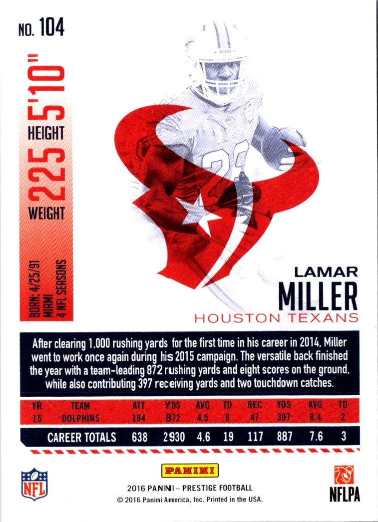 2016 Panini Prestige Lamar Miller