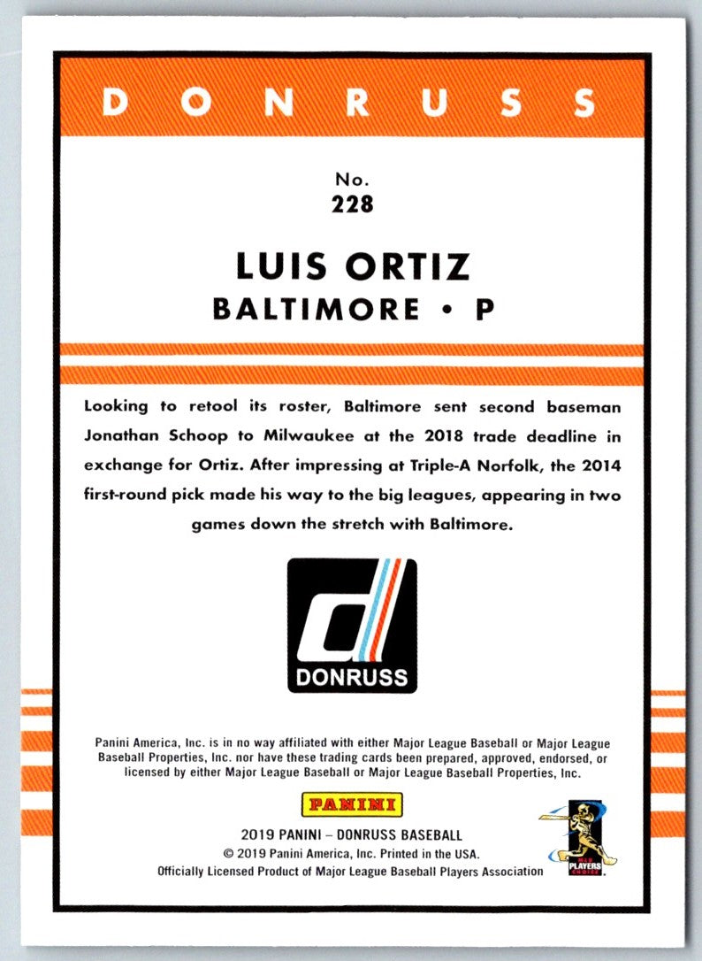 2019 Donruss Luis Ortiz