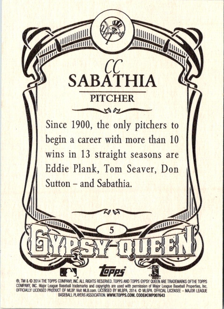 2014 Gypsy Queen CC Sabathia