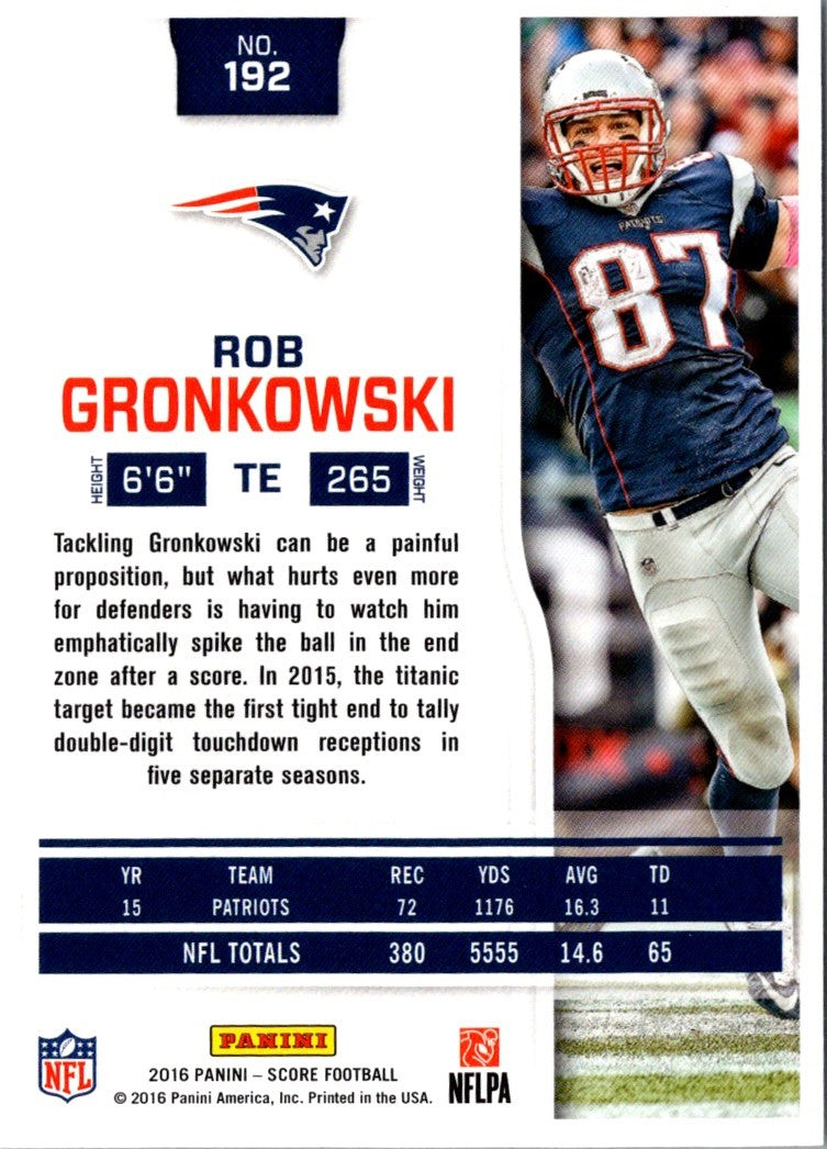 2016 Score Rob Gronkowski