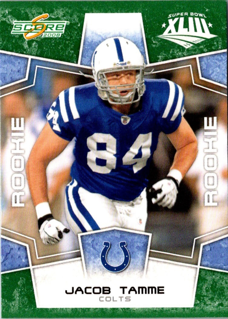 2008 Score Super Bowl XLIII Jacob Tamme