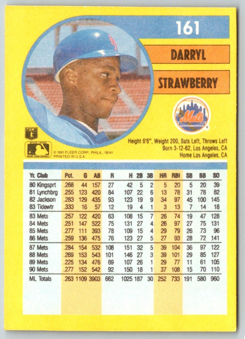 1991 Fleer Darryl Strawberry