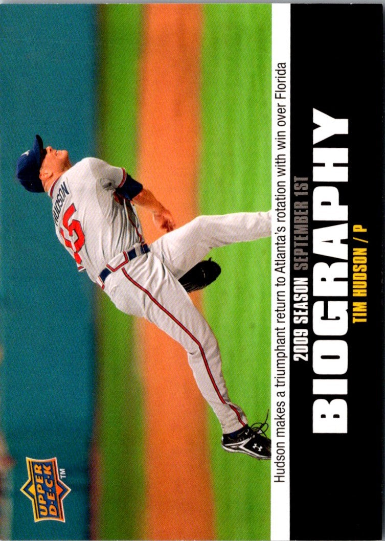 2010 Upper Deck Season Biography Tim Hudson