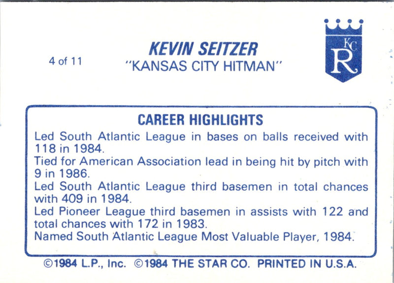 1988 Star Kevin Seitzer Kevin Seitzer