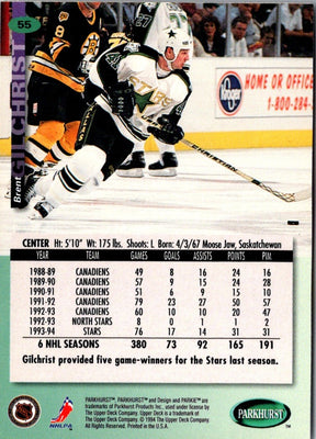 1994 Parkhurst Brent Gilchrist #55