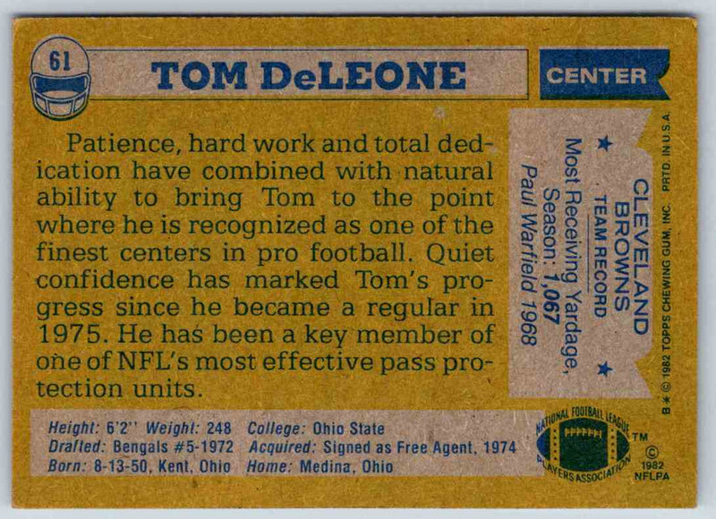 1982 Topps Tom DeLeone