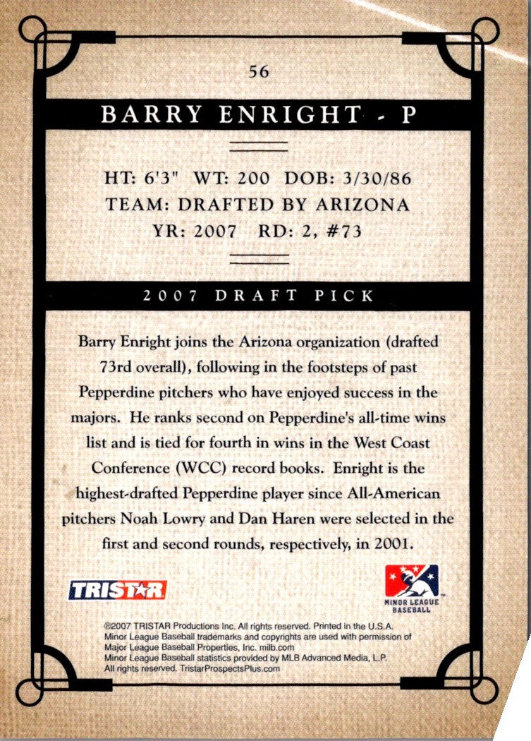 2007 Tristar Prospects Plus Barry Enright