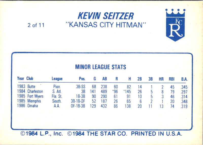 1988 Star Kevin Seitzer Kevin Seitzer