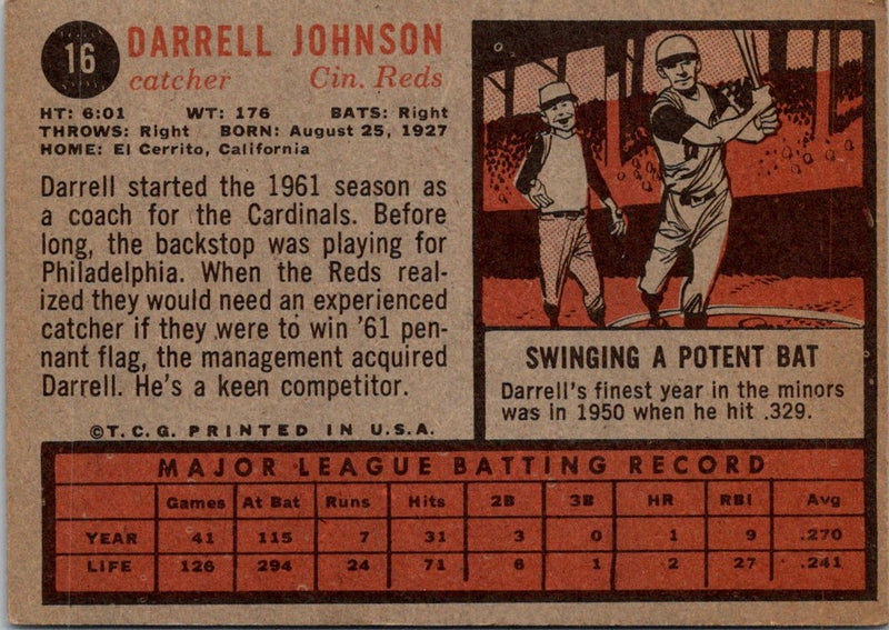 1962 Topps Darrell Johnson