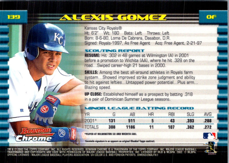 2002 Bowman Chrome Alexis Gomez