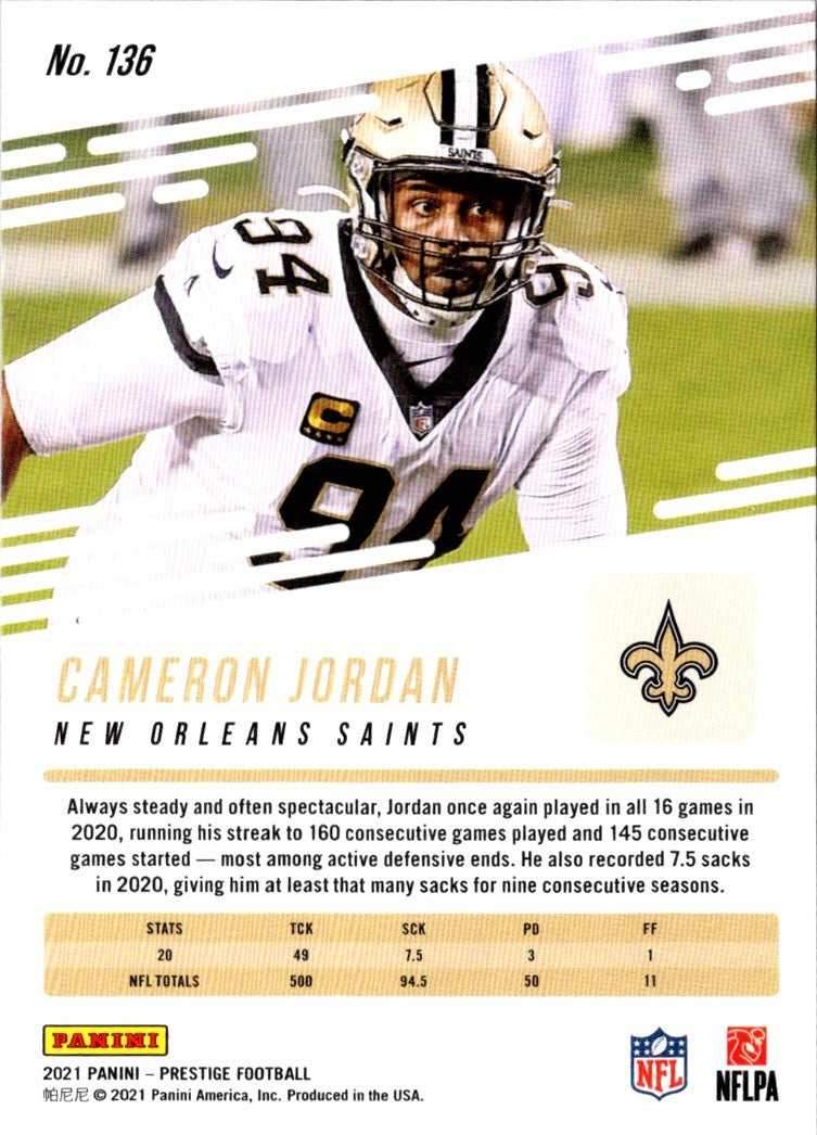 2021 Panini Prestige Cameron Jordan