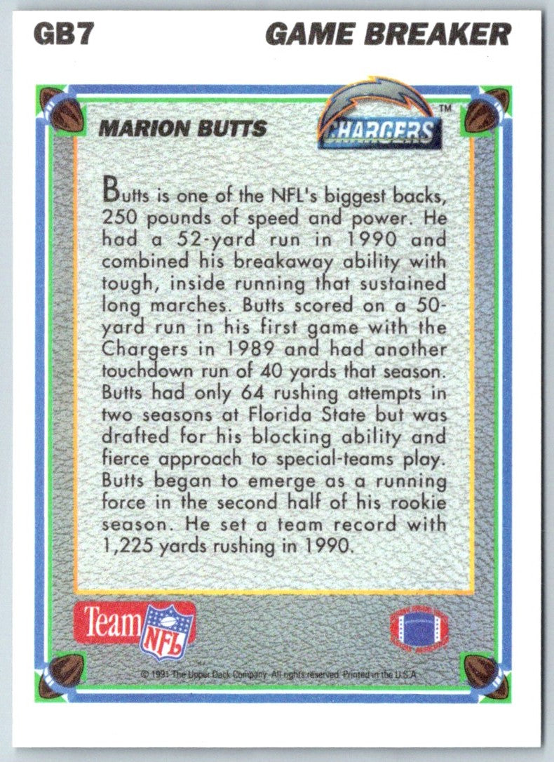 1991 Upper Deck Marion Butts