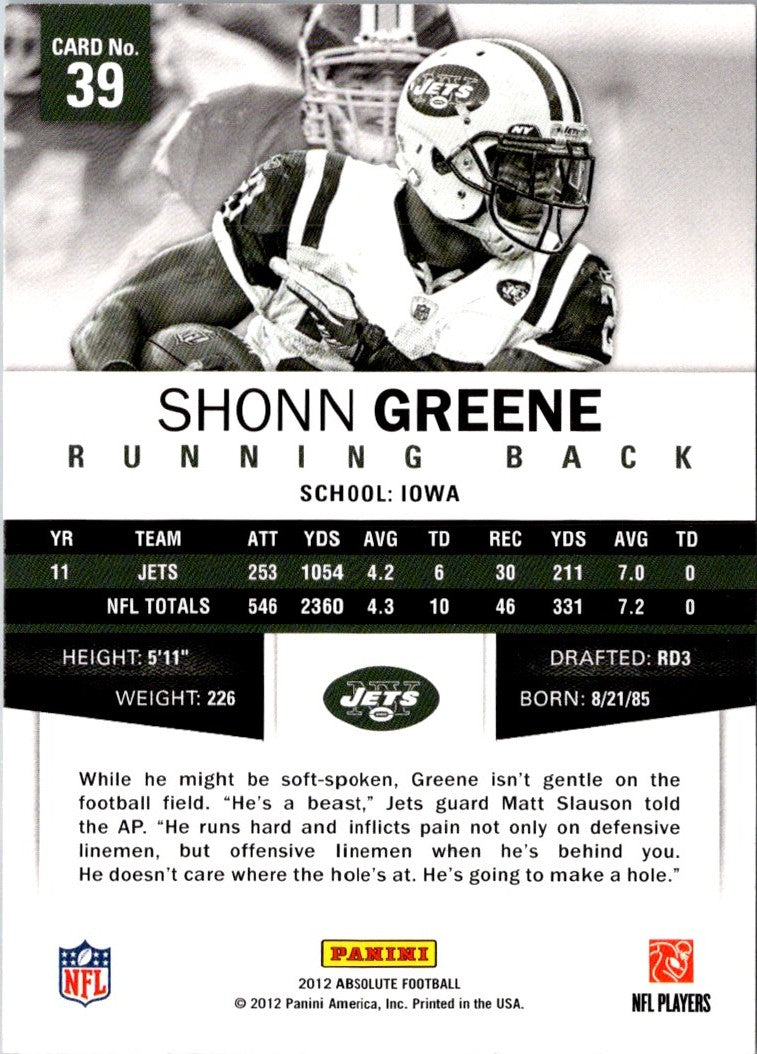 2012 Panini Absolute Shonn Greene